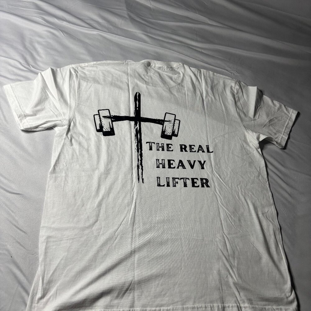 WHITE GILDAN HEAVY COTTON TSHIRT